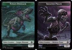 Fungus Dinosaur (0012) // Skeleton Pirate (0008) Double-Sided Token - Foil